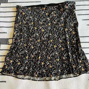 Madewell slip skirt in black floral.